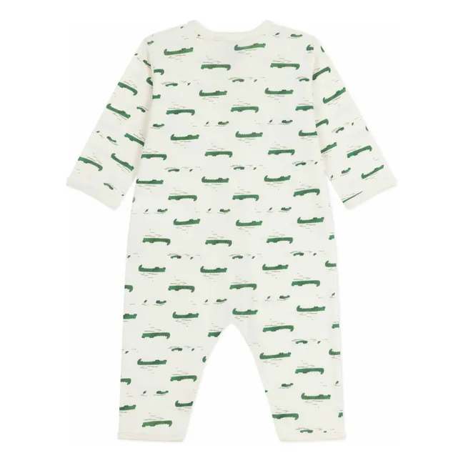 Pyjama Dors Bien Crocodiles Coton Bio | Ecru