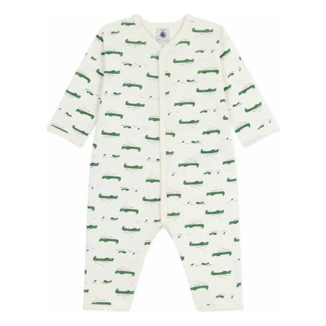 Pyjama Dors Bien Crocodiles Coton Bio | Ecru
