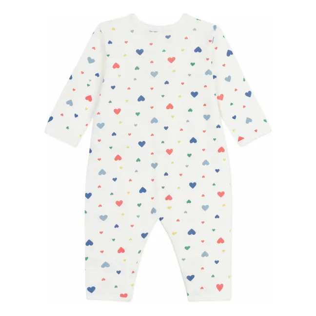 Pyjama Dors Bien Cœurs Coton Bio | Blanc