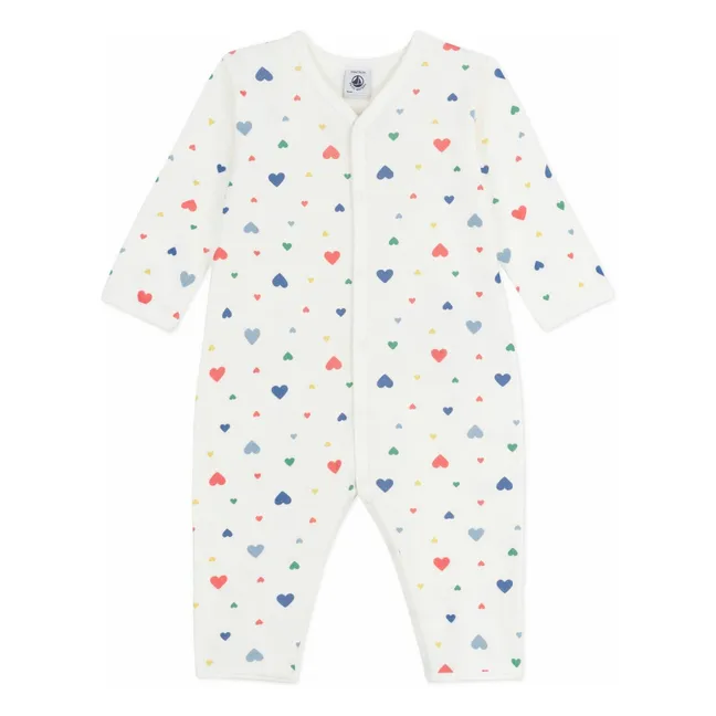 Pyjama Dors Bien Cœurs Coton Bio | Blanc