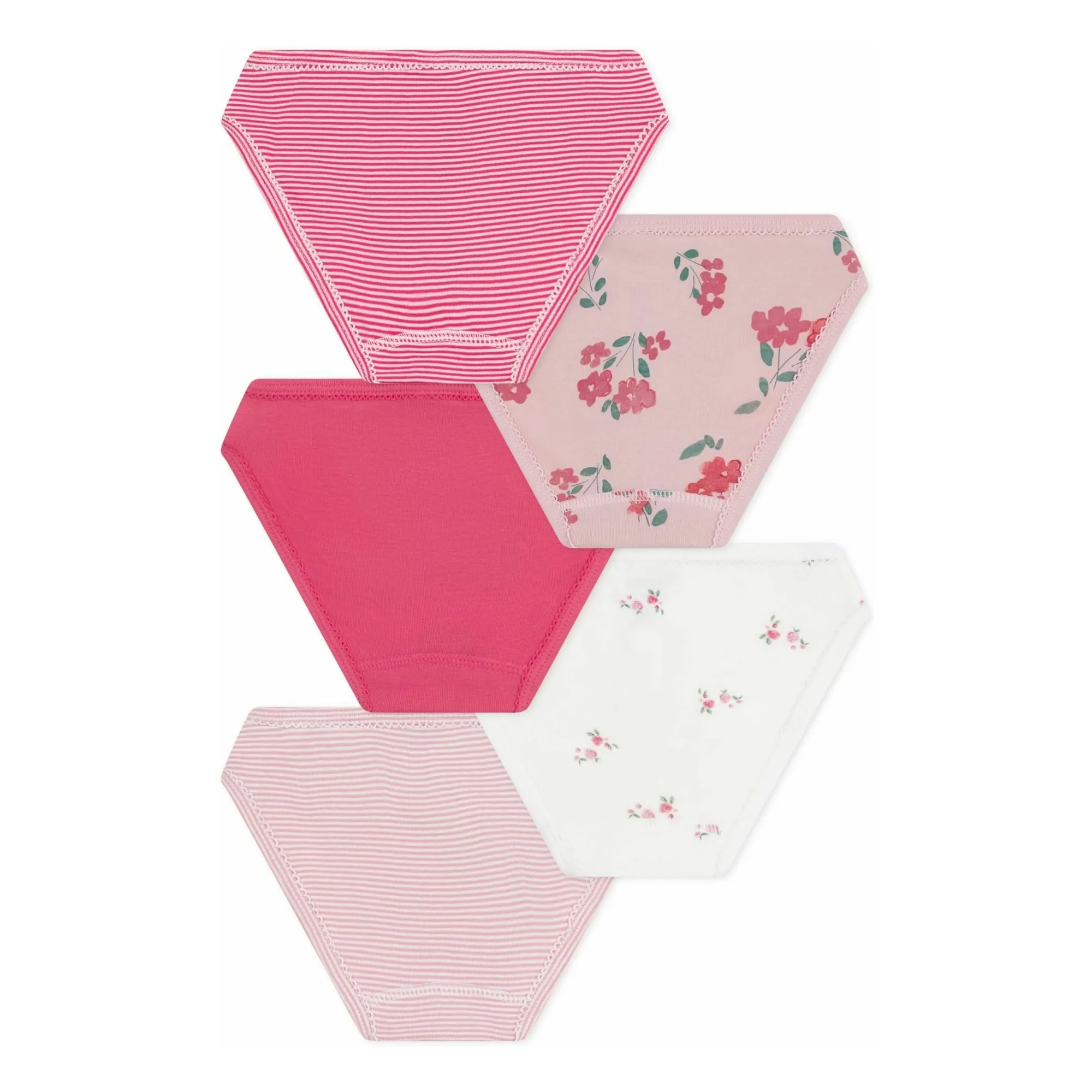 Lot 5 Culottes Rayées | Rose- Image produit n°1