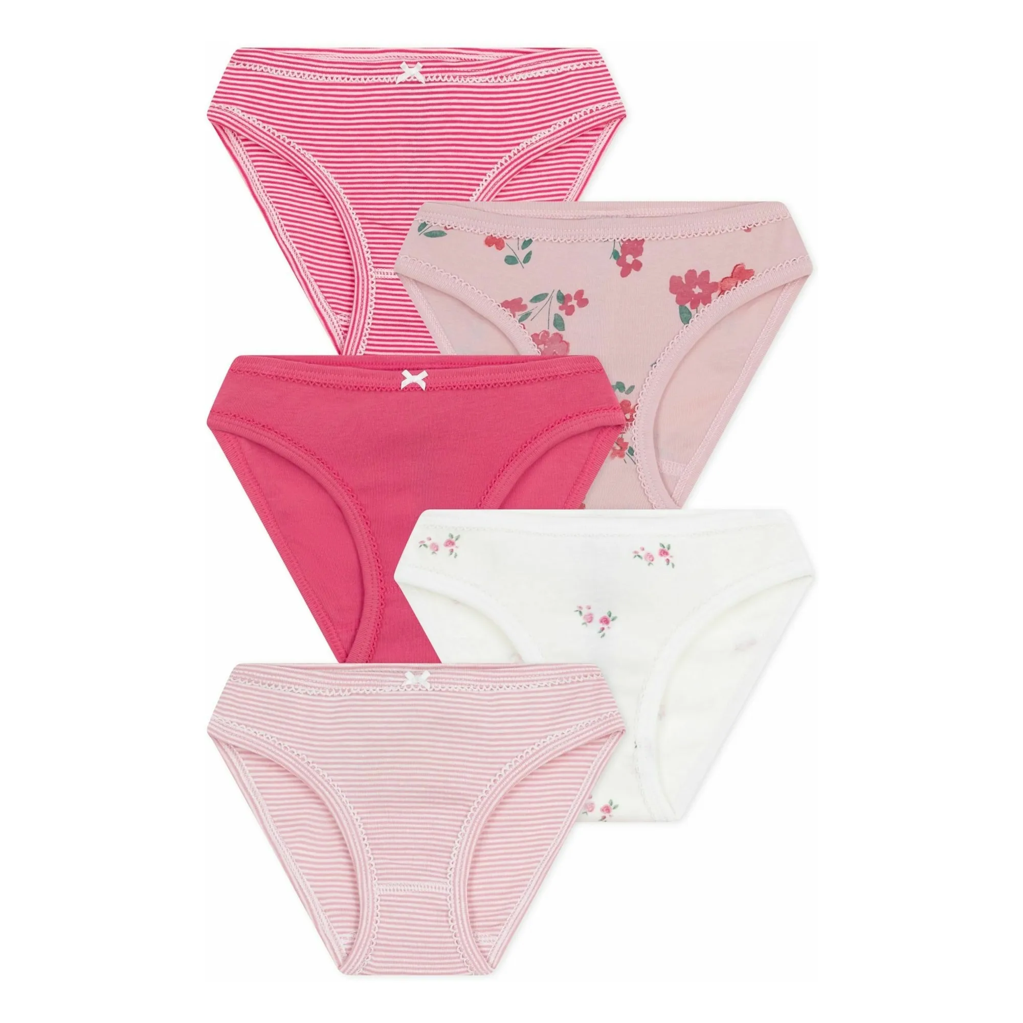 Lot 5 Culottes Rayées | Rose- Image produit n°0