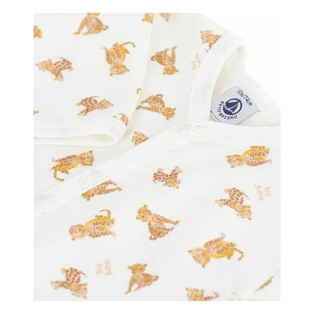 Pyjama Dors Bien Guépards Coton Bio | Ecru