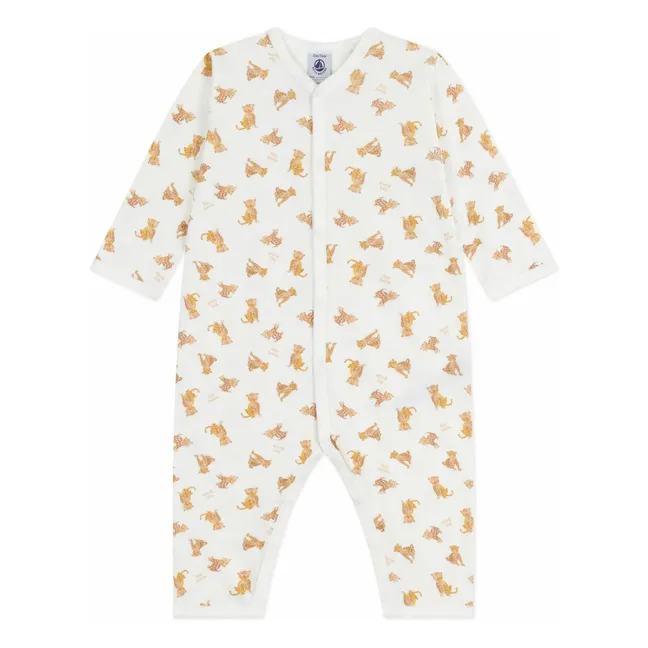 Pyjama Dors Bien Guépards Coton Bio | Ecru