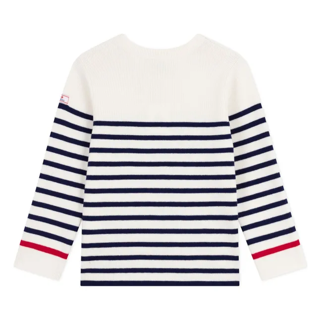 Pull Marinière Contrastée Laine | Ecru