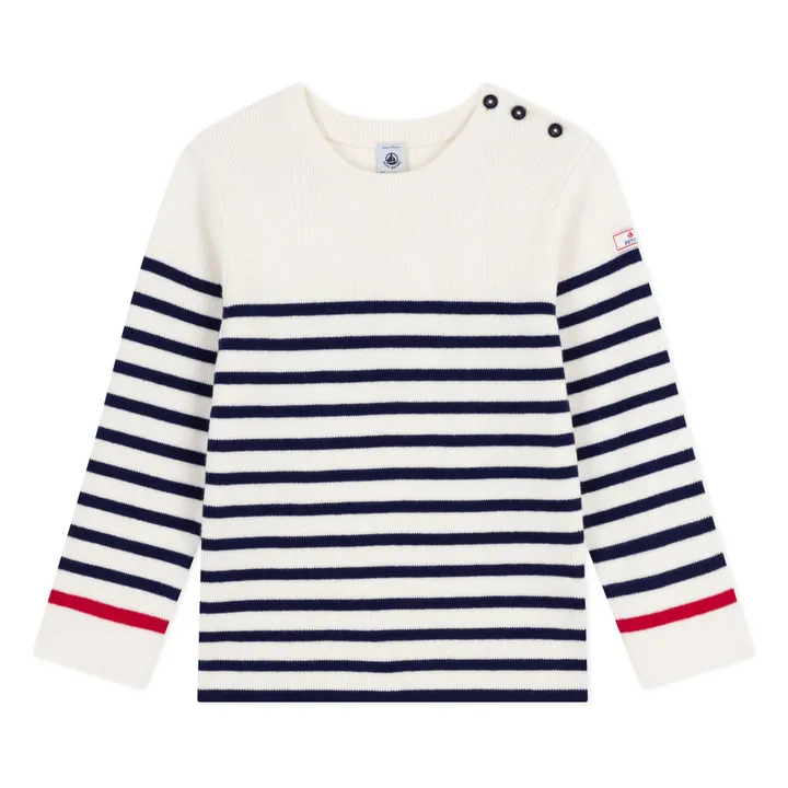 Wool Contrast Sailor Sweater | Ecru- Product image n°0