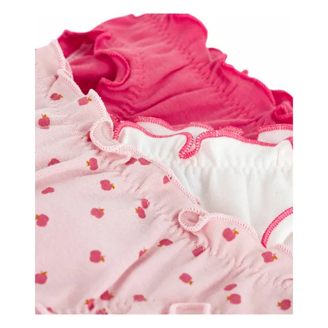 Lot 3 Culottes Bloomer Pommes Coton Bio | Rose