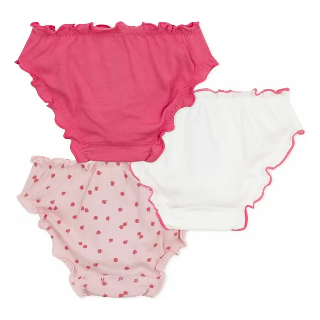 Lot 3 Culottes Bloomer Pommes Coton Bio | Rose