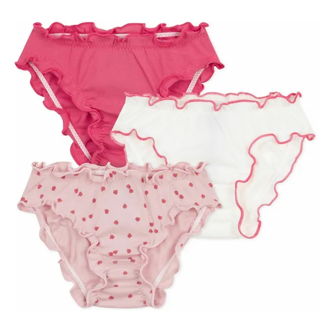 Lot 3 Culottes Bloomer Pommes Coton Bio | Rose
