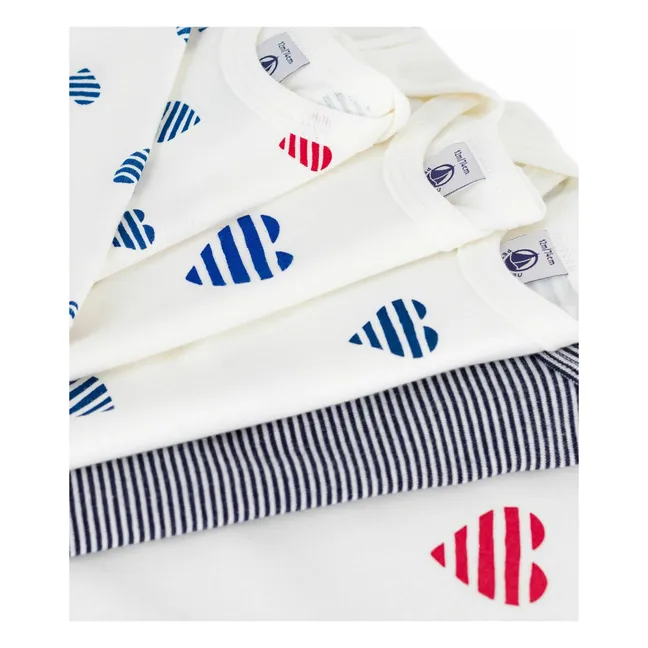 Lot 5 Bodies Cœurs Coton Bio | Weiß
