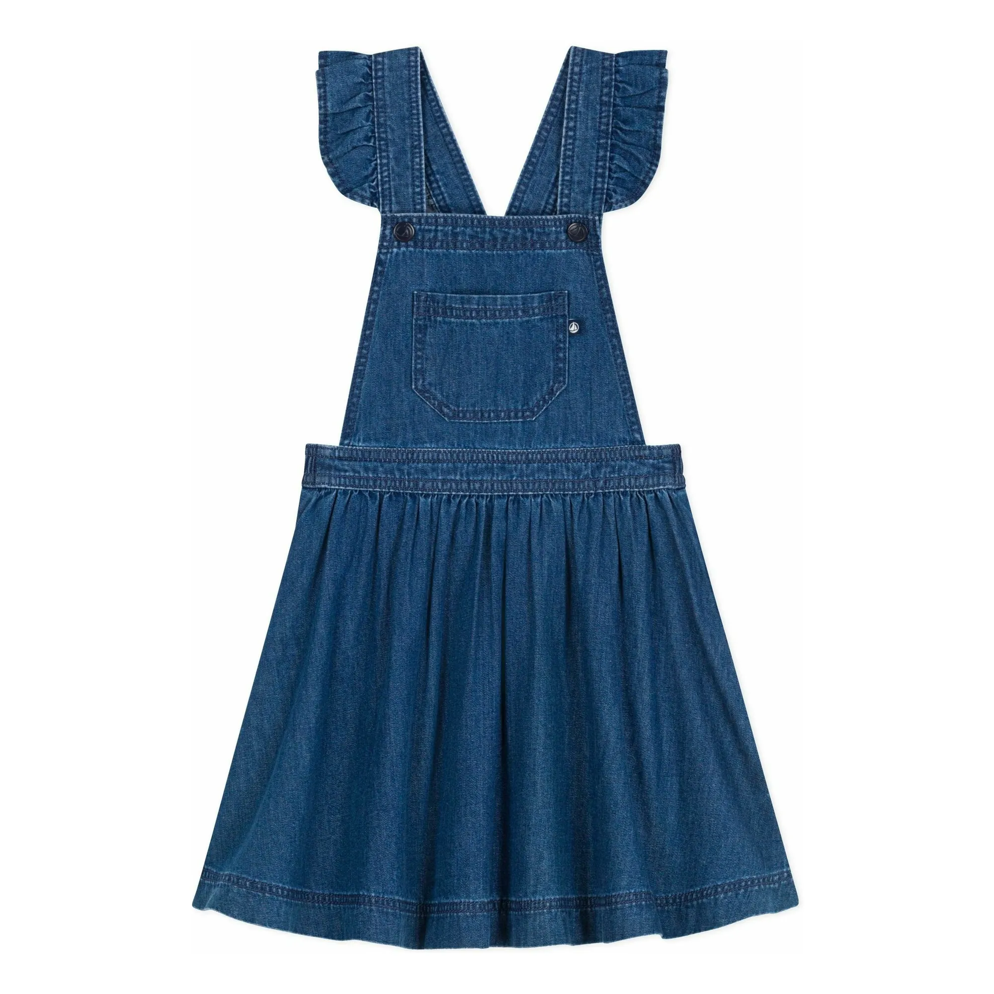 Petit Bateau Denim Blue Organic Cotton Denim Dungarees Dress