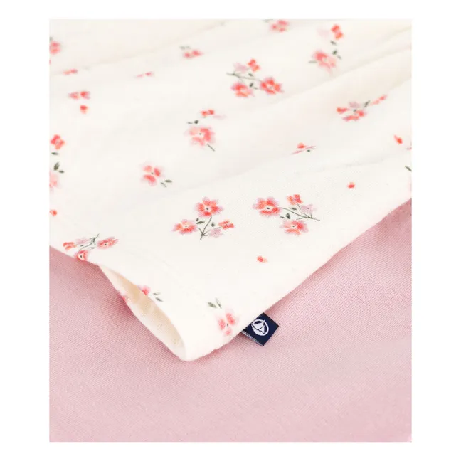 Ensemble Robe et Legging Fleurs Coton Bio | Rose