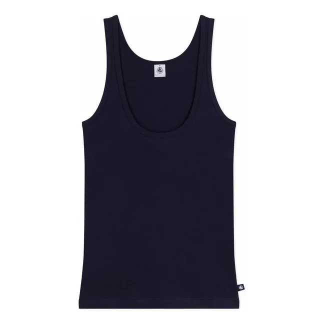 Einfarbiges Tanktop aus Wolle | Navy