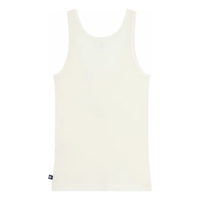 Einfarbiges Tanktop aus Wolle | Seidenfarben