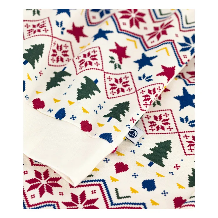 Pyjama Jacquard Coton Bio | Ecru- Image produit n°3