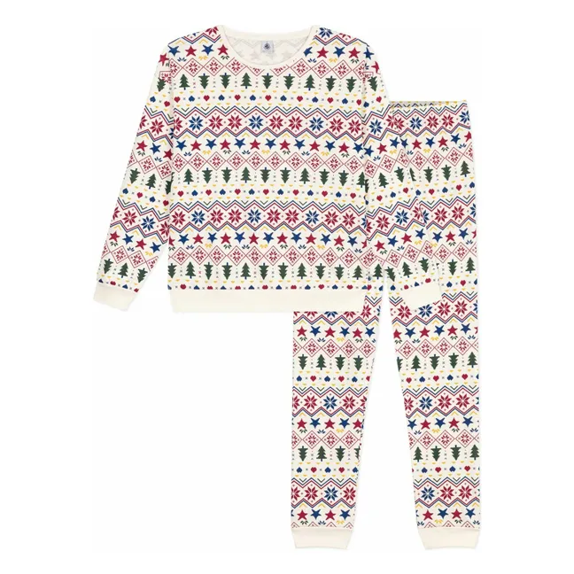 Pyjama Jacquard Coton Bio | Ecru