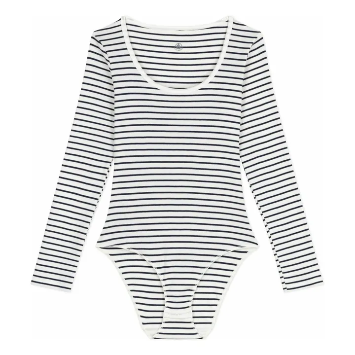 Body Côtelé Rayé | Blanc