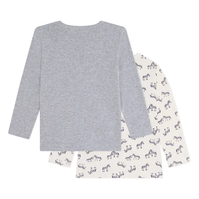 Set of 2 Zebra T-shirts | Ecru