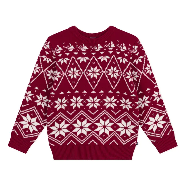 Pull Jacquard Laine | Bordeaux