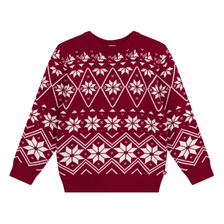 Jacquard Wool Sweater | Burgundy- Product image n°0