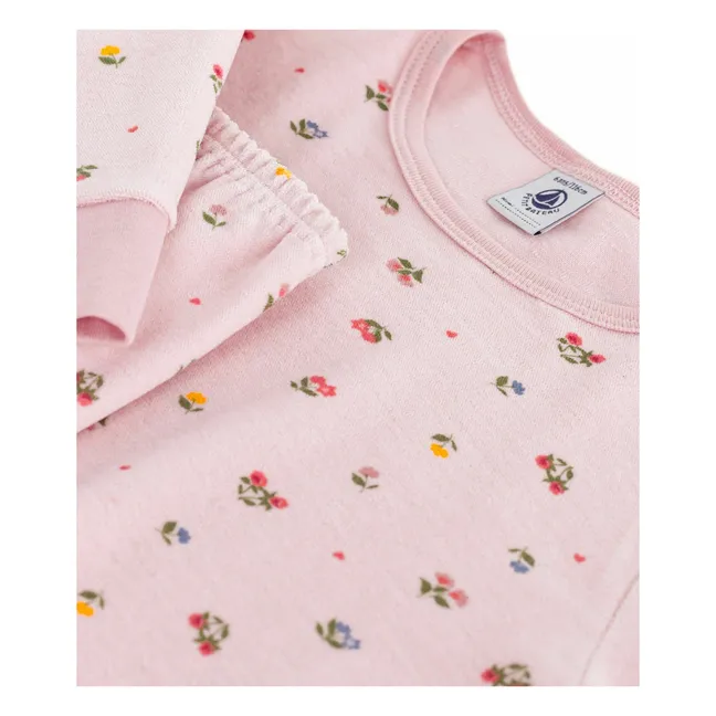 Pyjama Cœurs et Fleurs Coton Bio | Rose pâle