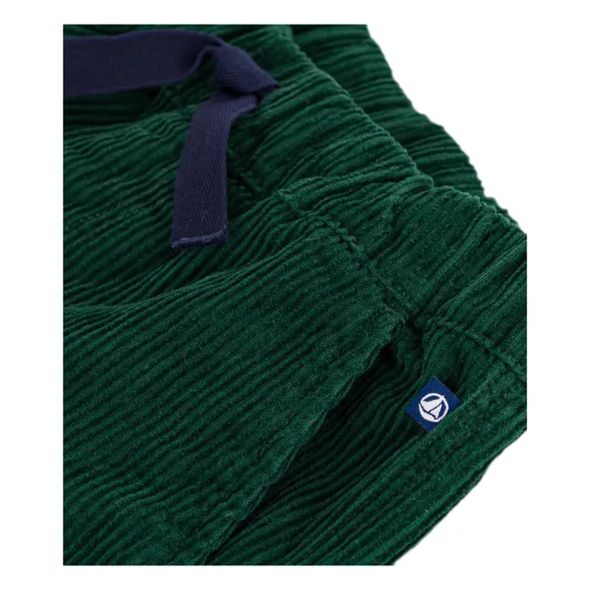 Pantalon Cargo Velours Côtelé Coton Bio | Vert sapin