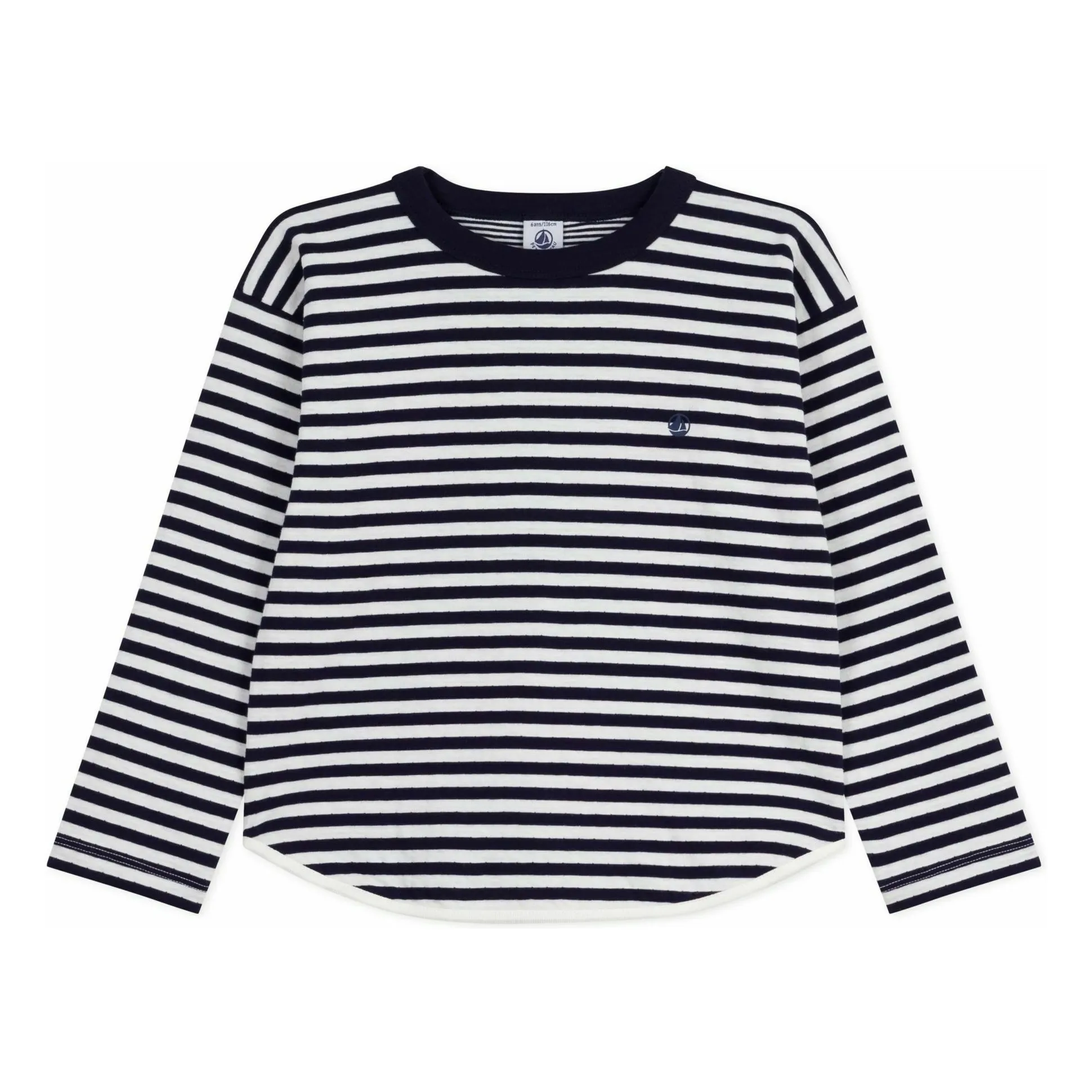 Petit Bateau Boys Navy Blue T-Shirt Marinière Organic Cotton