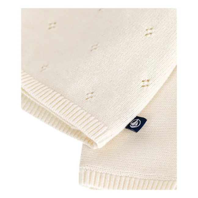 Pointelle Laine wrap cardigan | Ecru