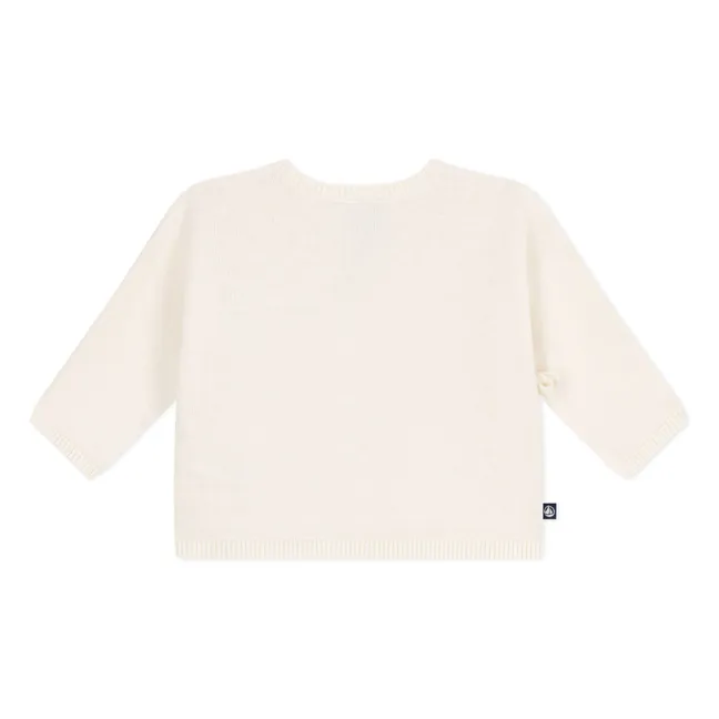 Pointelle Laine wrap cardigan | Ecru