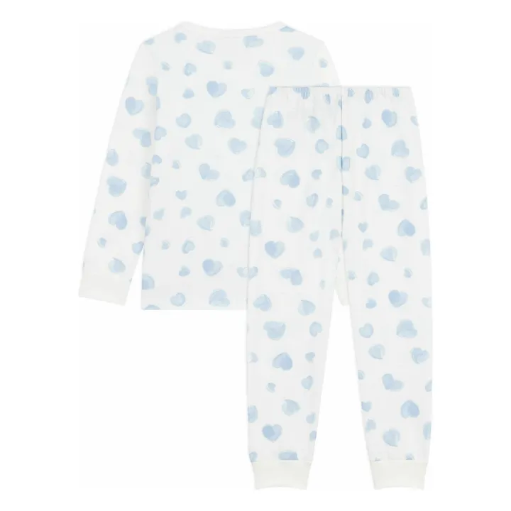 Pijama de algodón ecológico Corazones pintados | Blanco- Imagen del producto n°1