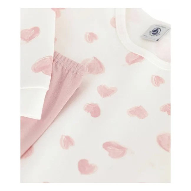 Bio-Baumwolle Herzen Nachthemd und Legging Set | Rosa