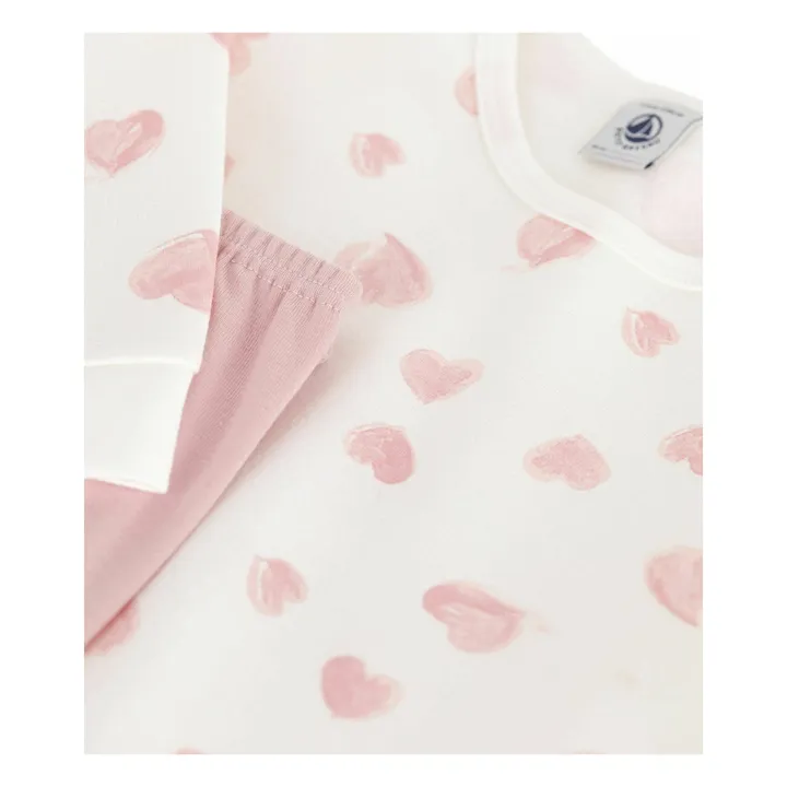 Conjunto de camisón y legging Corazones de algodón orgánico | Rosa- Imagen del producto n°3