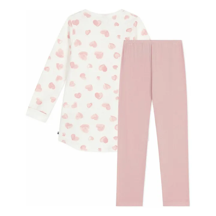 Conjunto de camisón y legging Corazones de algodón orgánico | Rosa- Imagen del producto n°1