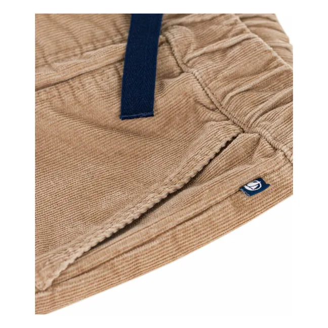 Pantalon Poches Velours Côtelé | Camel