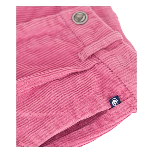 Pantalon Velours Côtelé Coton Bio | Rose bonbon