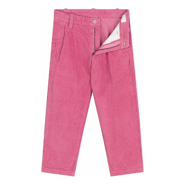 Pantalon Velours Côtelé Coton Bio | Rose bonbon