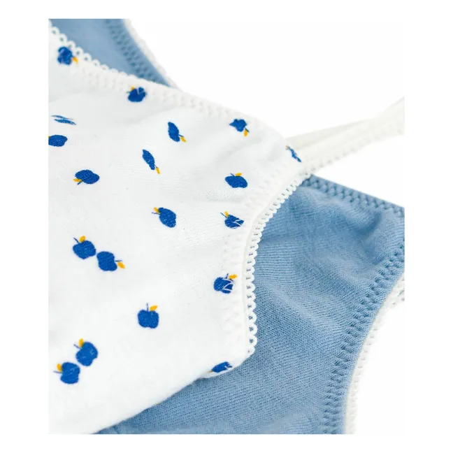 Lot 2 Brassières Pommes Coton Bio | Blau