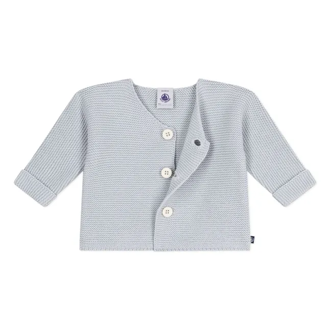 Cardigan Maille Fine Coton Bio | Gris clair