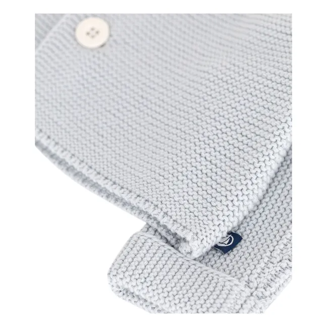 Cardigan Maille Fine Coton Bio | Gris clair