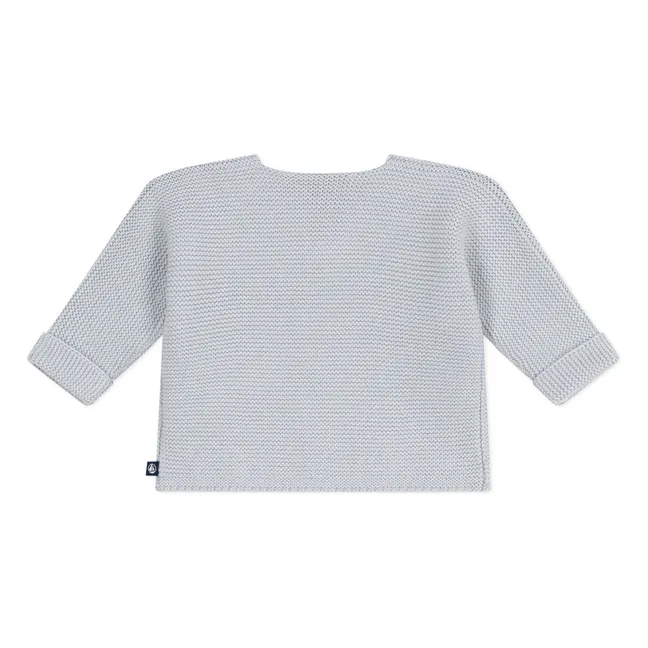 Cardigan Maille Fine Coton Bio | Gris clair