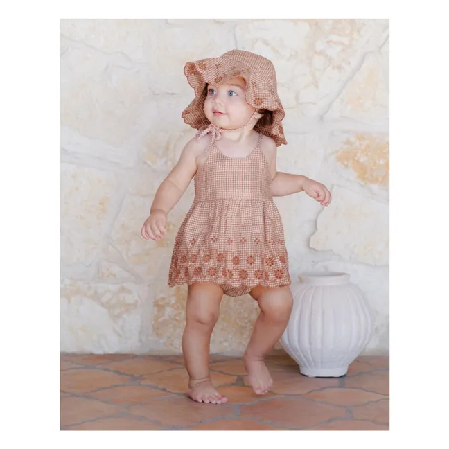 Ensemble Zenni Top et Bloomer Vichy | Brique