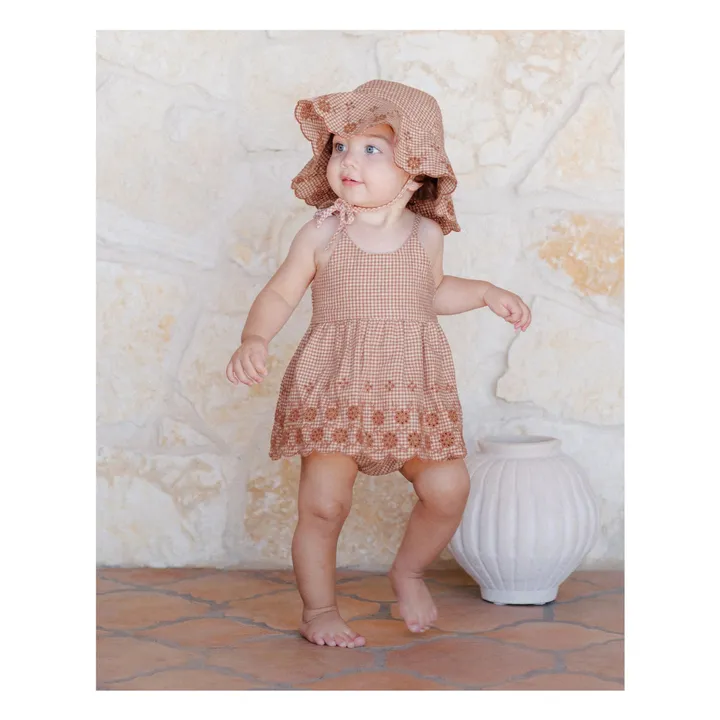 Ensemble Zenni Top et Bloomer Vichy | Brique- Image produit n°1