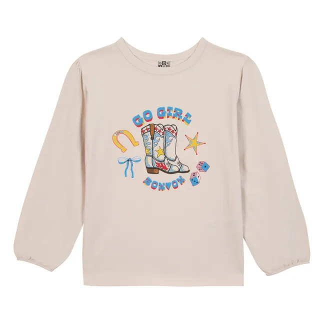 T-shirt Go Girl | Ecru