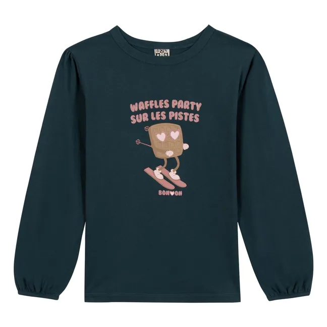 T-shirt Waffles Party | Bleu pétrole