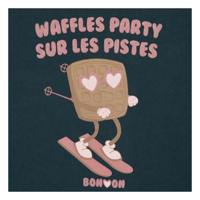 T-shirt Waffles Party | Bleu pétrole