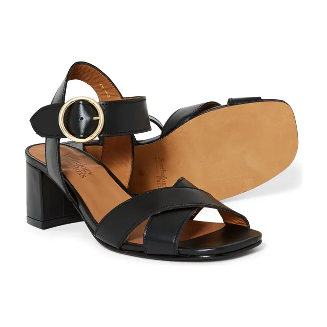 Clara heeled sandals Leather | Black