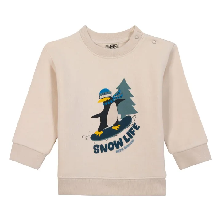 Sweat Snow Life | Ecru- Image produit n°0