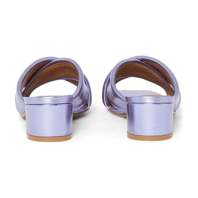 Grace Leather Mules | Lilac