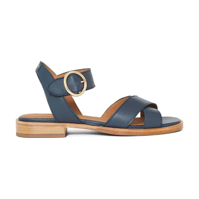 Reims Leather Sandals | Navy blue