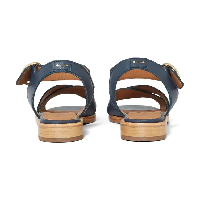 Reims Leather Sandals | Navy blue